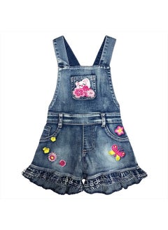 Peacolate 2-8T Girl Shorts Set 2Pc Casual Outfit Denim Overall T-Shirt(Heart,8T)  - Image 3