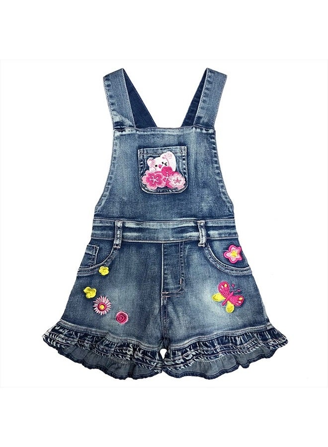 Peacolate 2-8T Girl Shorts Set 2Pc Casual Outfit Denim Overall T-Shirt(Heart,8T) - Image 3