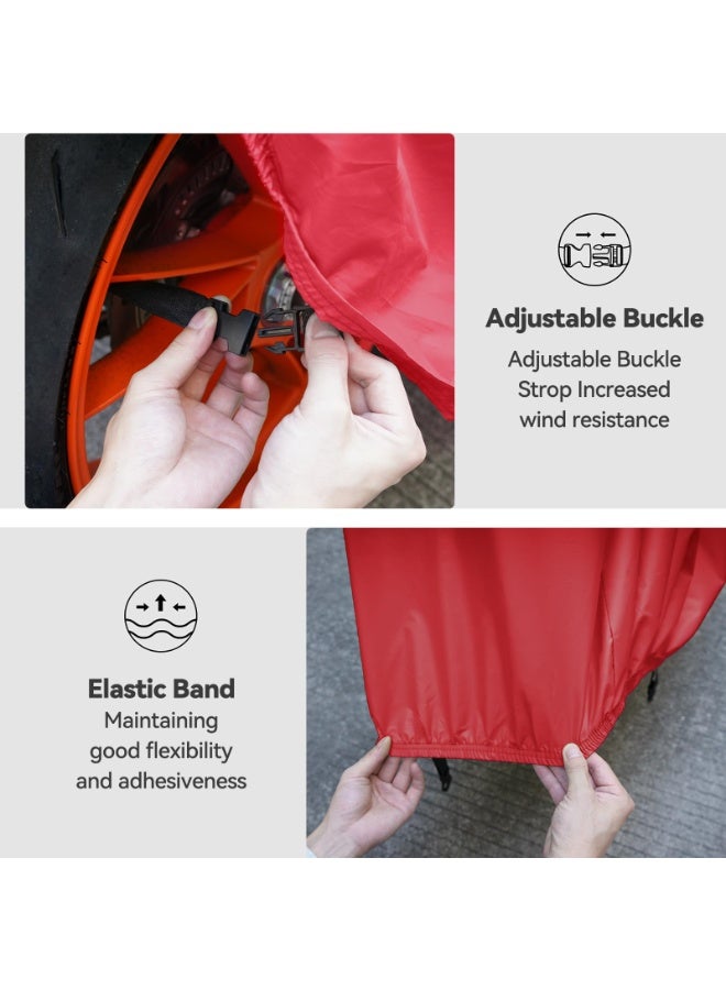 Motorcycle Cover Waterproof, Sunscreen, Dustproof, Electric Bike Full Protection Cover(Black&Red) - Image 3