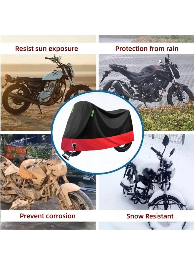 Motorcycle Cover Waterproof, Sunscreen, Dustproof, Electric Bike Full Protection Cover(Black&Red) - Image 4