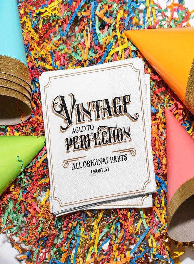 Kitschy Collective عبوة من 30 منديل ورقي ثلاثي الطبقات بتصميم كلاسيكي، مثالي لحفلات أعياد الميلاد وحفلات التقاعد. "فينتج - مُعتّق إلى حد الكمال" - Image 3