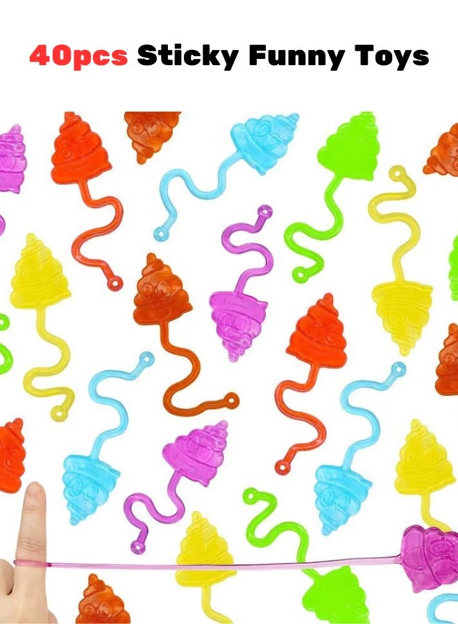 HANYII 40 pieces children's sticky Funny party toys sticky creative elastic stretch climbing wall toys decompression toys