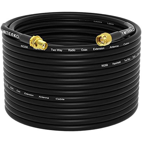 YOTENKO SMA Antenna Extension Cable - 20 Meters(65.6FT), RG58 Coaxial Cable SMA Male to SMA Female RF Low-Loss Coax for 3G 4G LTE Router ADS-B SDR USB Dongle Receiver Antenna Extension Wire - Image 1