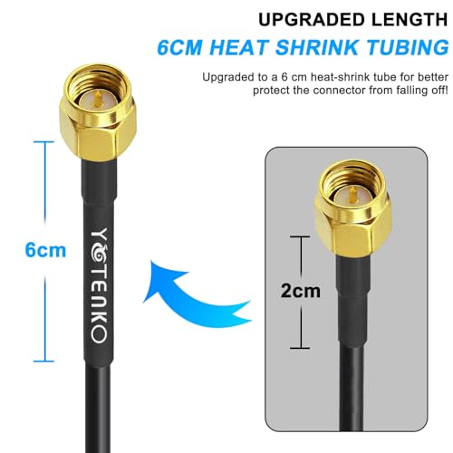 YOTENKO SMA Antenna Extension Cable - 20 Meters(65.6FT), RG58 Coaxial Cable SMA Male to SMA Female RF Low-Loss Coax for 3G 4G LTE Router ADS-B SDR USB Dongle Receiver Antenna Extension Wire - Image 2