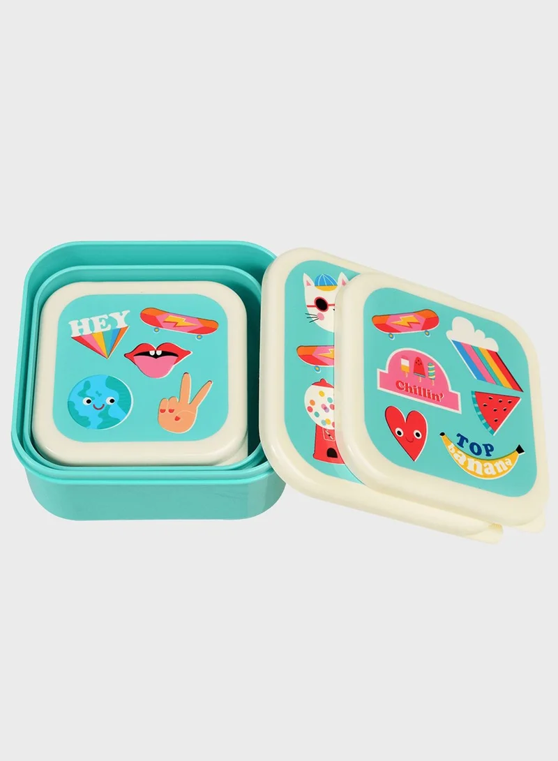 Rex London Set Of 3 Top Banana Snack Boxes