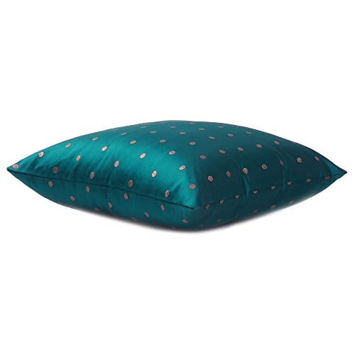 Oussum Art Silk Pillow Cover Cushion Cover Sofa Waist Throw Pillow Case Home Decor Set of 2 (12 x 12, Blue Coral) - Image 4
