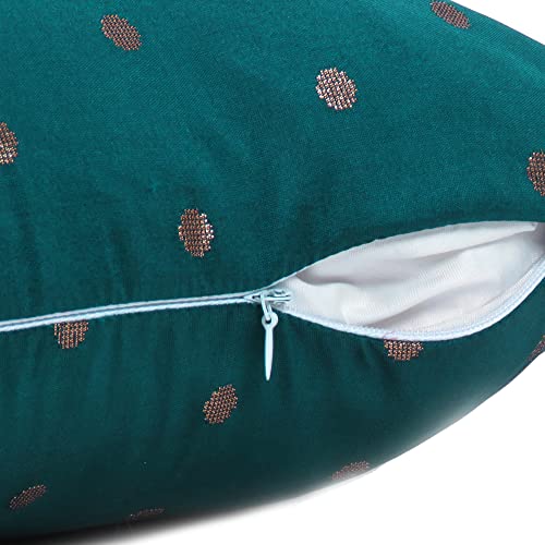 Oussum Art Silk Pillow Cover Cushion Cover Sofa Waist Throw Pillow Case Home Decor Set of 2 (12 x 12, Blue Coral) - Image 3