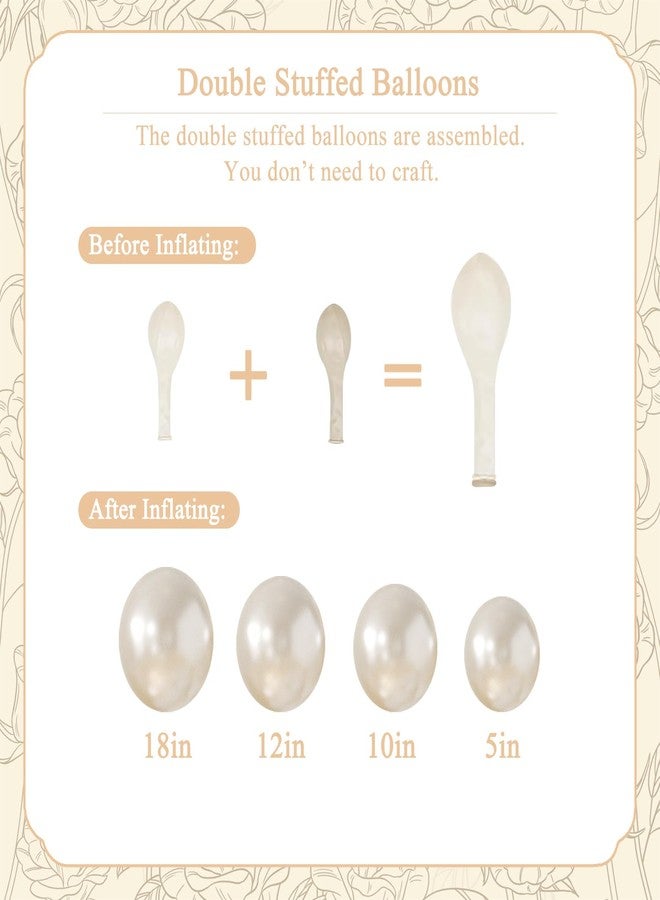 LANGASQUE Pearl White Balloon Arch Kit 101Pcs Double Stuffed Pearl Balloons Garland Arch Kit Including Pearl White Clear Balloons for Wedding Bridal Shower Engagement Baby Shower Birthday Party Decorations - Image 3