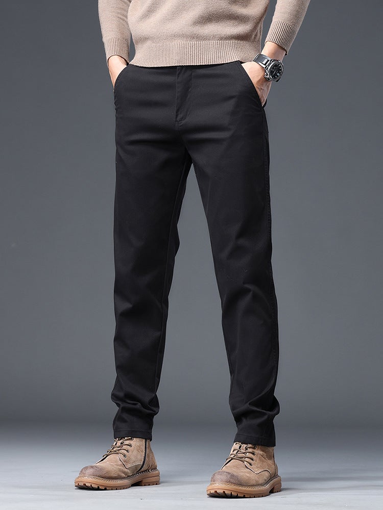 6065 تجارة خارجية بنطلون كاجوال للرجال ربيع جديد عمل قطن مستقيم ضيق يناسب جميع الأزياء بنطلونات بسيطة للرجال - Image 2