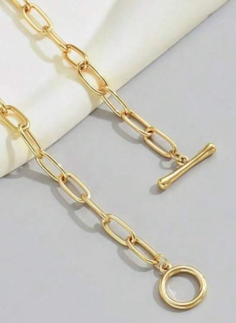 إيكوال سلسال نسائي أنيق مصنوع من الاستانلس ستيل مطلي باللون الذهبي - Image 2