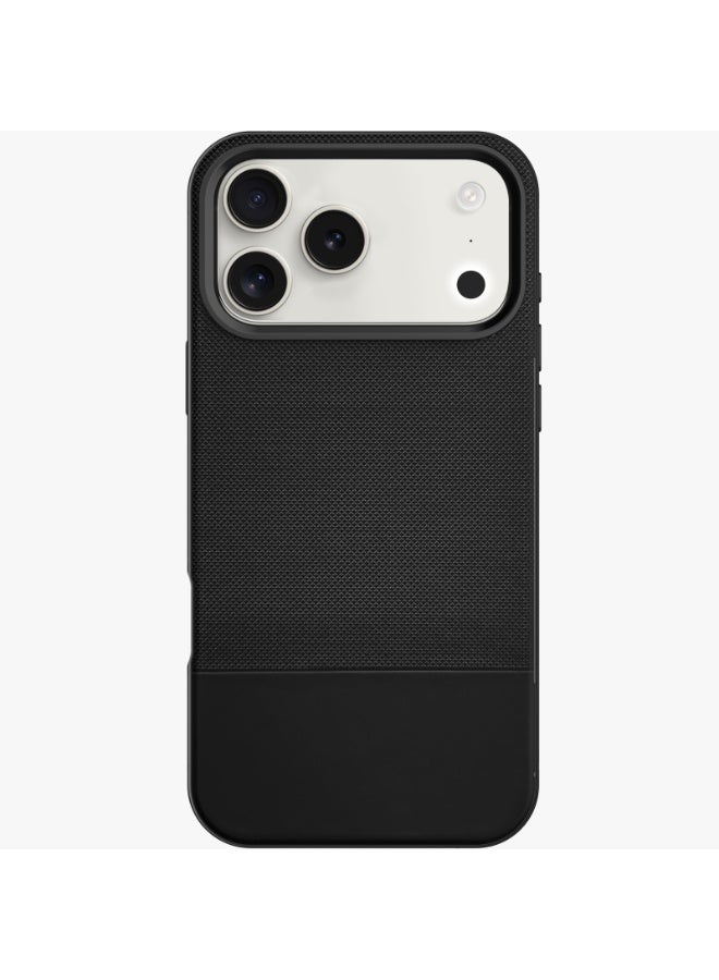 LEVELO iPhone 17 Pro MagSafe Case Cuir With Comfortable Grip & Premium PU Leather / Shock-Resistant Bumper / Aluminum Alloy Frame for Camera & Buttons / Strong Magnets - Phantom Black - Image 1