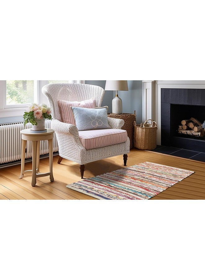 Cotton Craft حرفة القطن - 2 حزمة سجادة قطنية محبوكة عكسية 100% قطن متعددة الألوان - 20 × 32 - السجادة مصنوعة من خيوط معاد تدويرها متعددة الألوان، قد يختلف المنتج الفعلي في اللون عن الصورة المعروضة. - Image 2