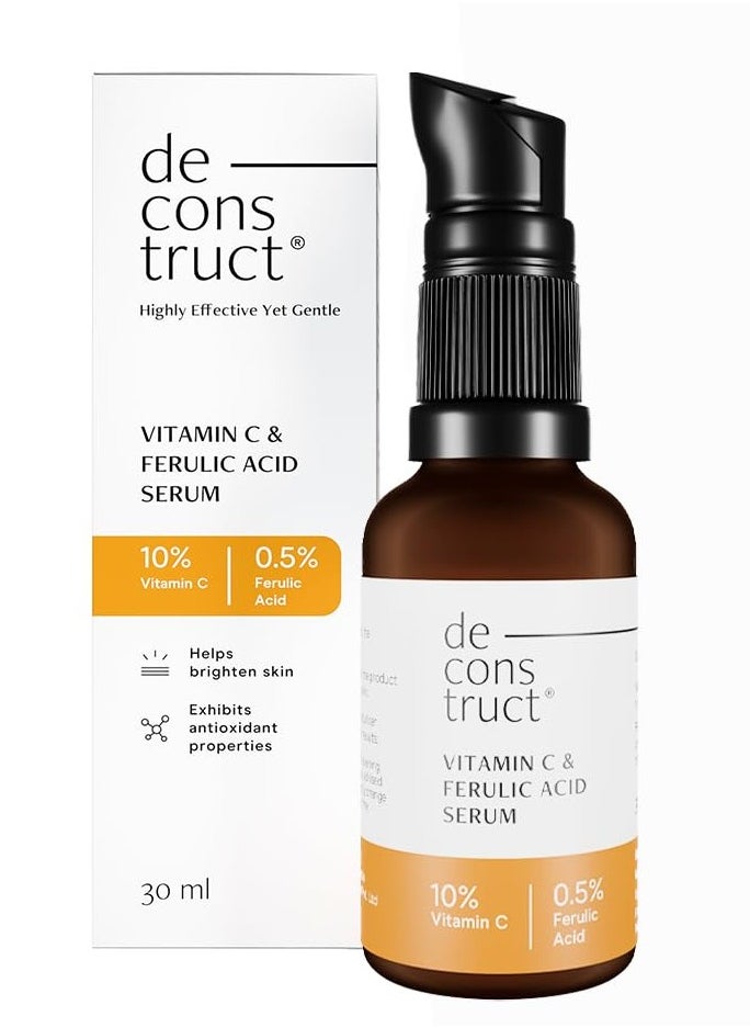Deconstruct 10% Non-Irritating Vitamin C Face Serum For Glowing Skin|10% Vitamin C + 0.5% Ferulic Acid|Water Based Serum|Highly Stable Vitamin C Face Serum For Women And Men|Beginner Friendly|30 Ml  - Image 1