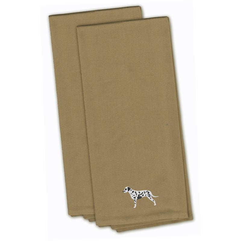 Caroline's Treasures ""Caroline's Treasures BB3383TNTWE Dalmatian Tan Embroidered Kitchen Towel (Set of 2)  28"""" x 19""""  Multicolor""