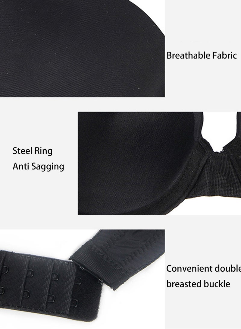 Women Classic Smooth Bra Full Figure Everyday T Shirt Comfort Bra For No-Show Lines With Underwire - Image 5