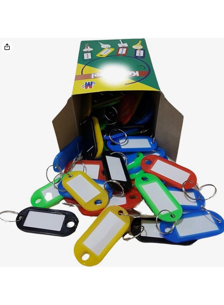 80 Pieces Plastic Card Shaped Keychains for Offices and Apartments, Multicolor - Image 1