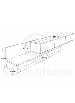 Stylish Home TV table library, black color - TV55 40x320x40 cm  - Image 5