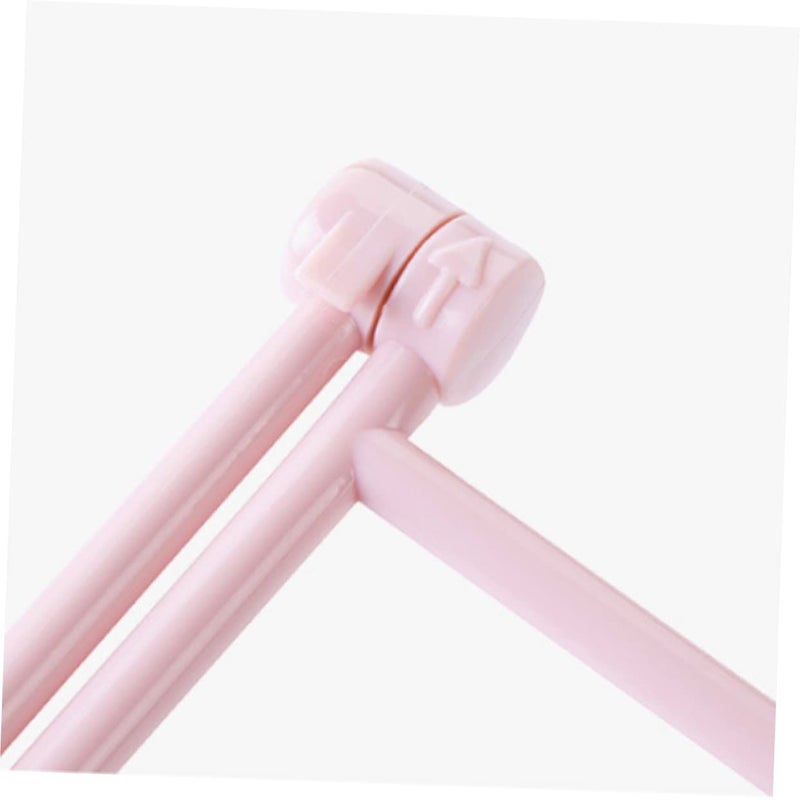 Light Pink Foldable Towel Hanging Rack Lightweight Plastic Organizer for Kitchen Bathroom Storage - Image 4