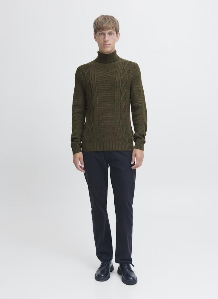 JJ Rebel Knit Roll Neck Half Zip Sweater - Image 4