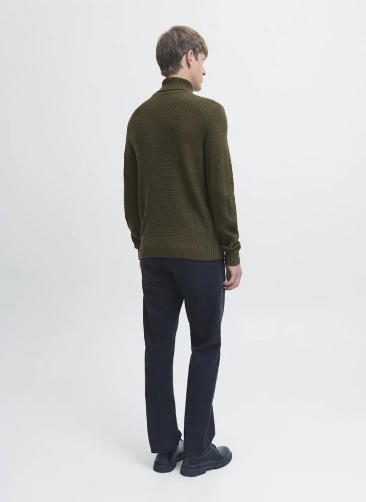 JJ Rebel Knit Roll Neck Half Zip Sweater