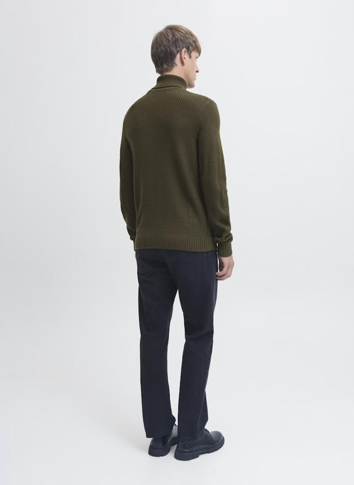 JJ Rebel Knit Roll Neck Half Zip Sweater - Image 2