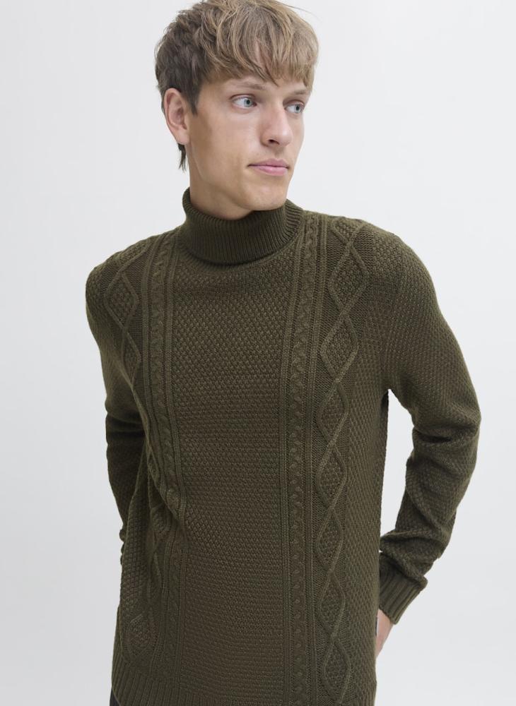 JJ Rebel Knit Roll Neck Half Zip Sweater - Image 3