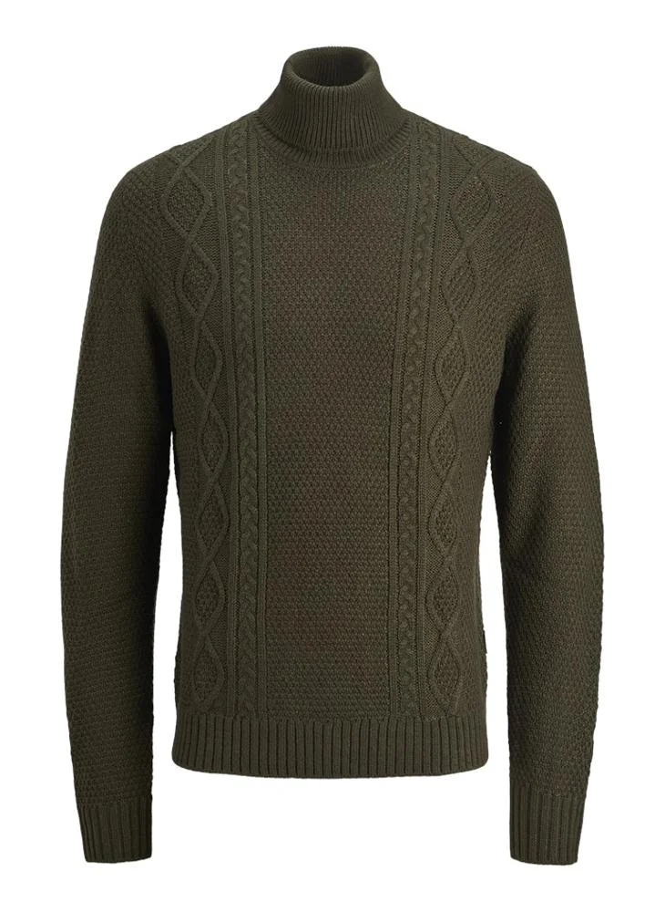 JJ Rebel  Knit Roll Neck Half Zip Sweater for Men | Best Price UAE