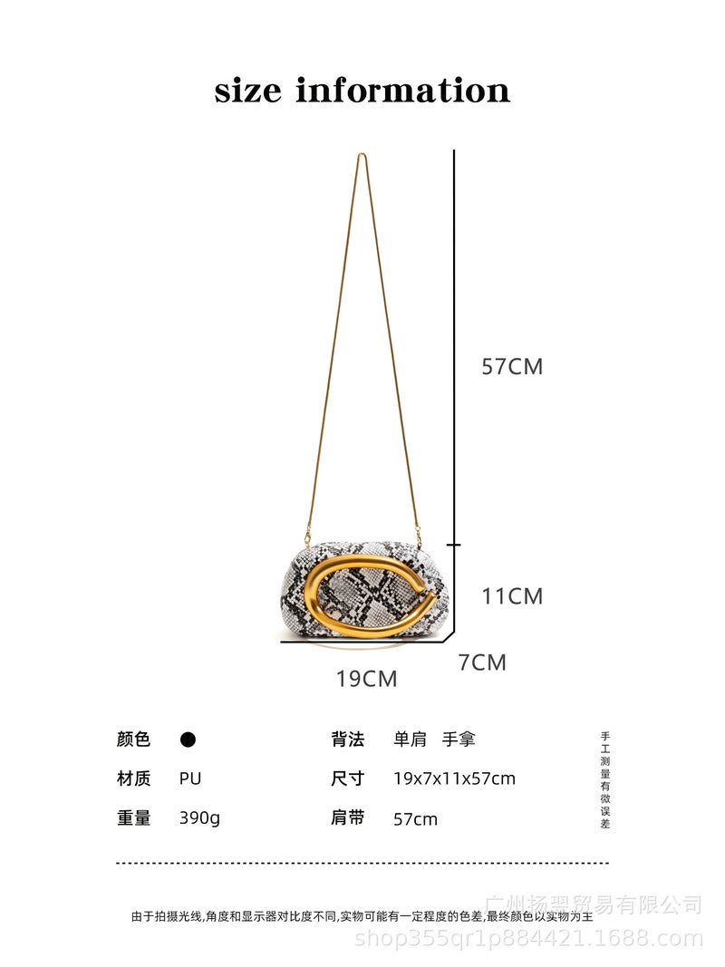 Women'S Trendy Snake Pattern Clutch Bag Popular Crossbody Bag Shoulder Bag Mobile Phone Bag Shaped Bag - Image 5