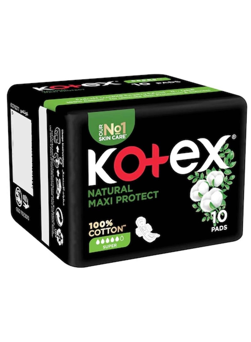 كوتكس فوط ماكسي بروتيكت سوبر الطبيعية - ١٠ فوط صحية