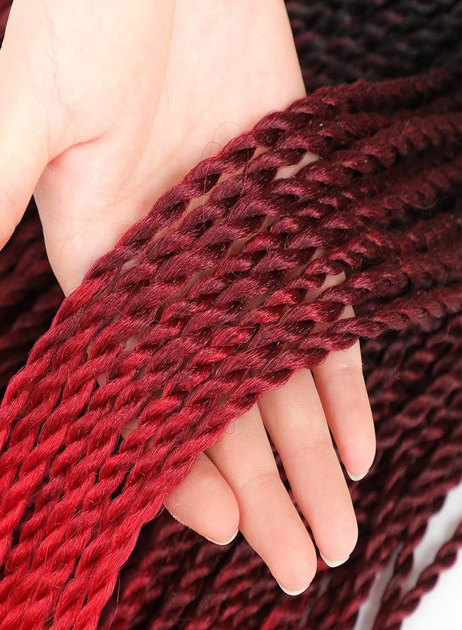 إكس كوكو مجموعة من 6 خصلات شعر كروشيه سنغالية مموجة، ضفائر بوكس حمراء متدرجة بثلاثة ألوان، وصلات شعر صناعية، 30 جذر/العبوة، شعر كروشيه هافانا مموج صغير 24 بوصة (1B/أحمر داكن/أحمر، 600 غرام/العبوة). - Image 4