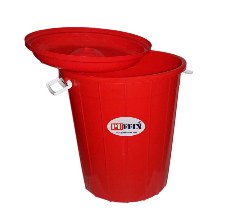 PUFFIN Multipurpose Plastic Storage Bucket Drum 100 LTR with Lid Blue - Image 2
