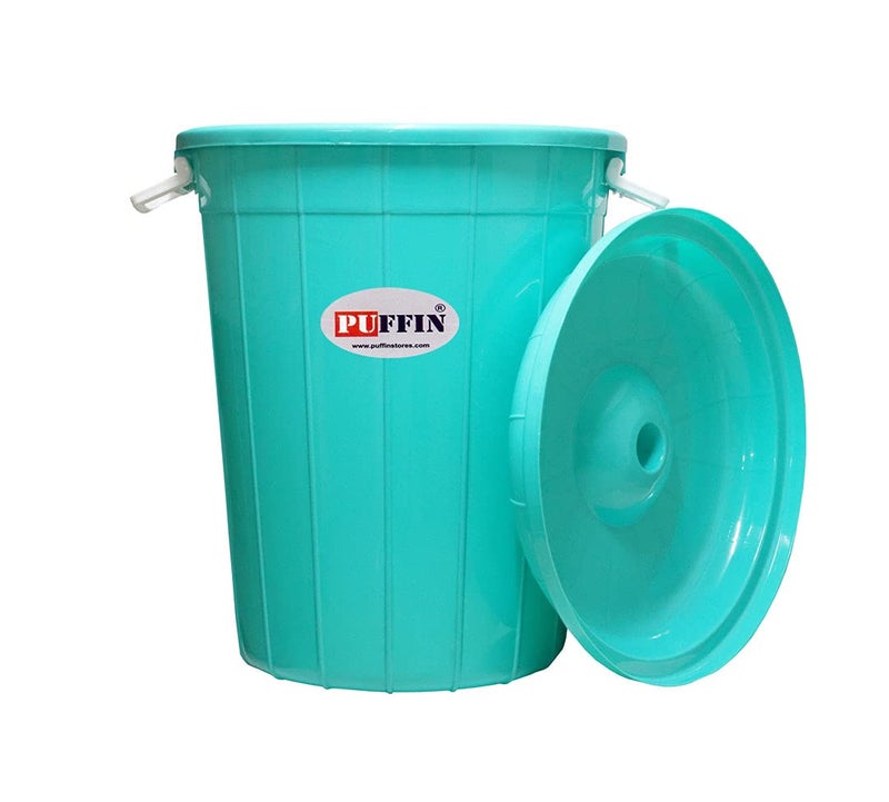 PUFFIN Multipurpose Plastic Storage Bucket Drum 100 LTR with Lid Blue - Image 3