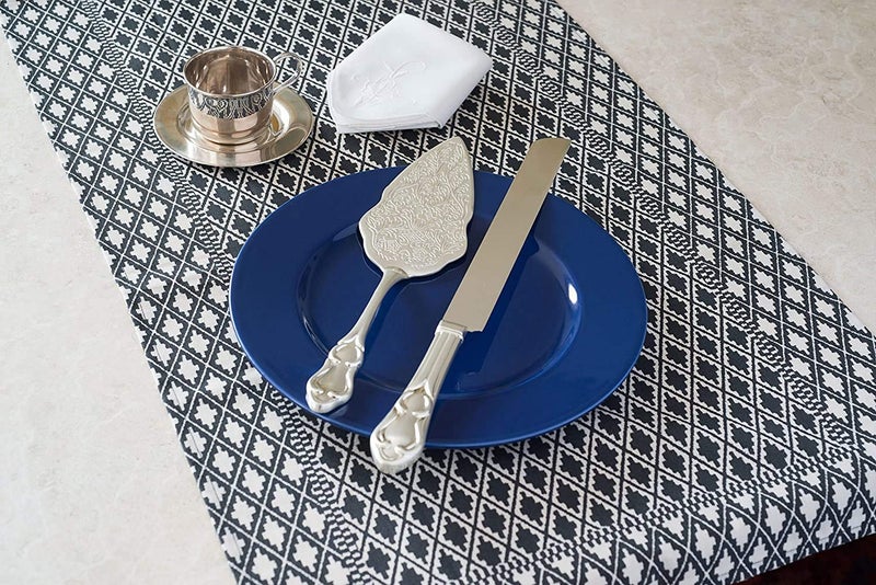 Strova Silver Wedding Cake Serving Set - Elegant Cake Cutting Knife and Server for Event Use - Image 3