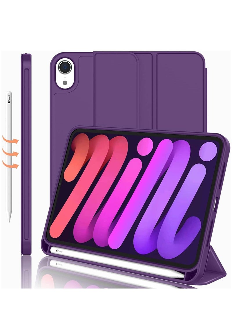 ELTRAZONE NEW Smart Case with Pencil Holder for iPad Mini 7 – Trifold Stand, Soft TPU Back, Auto Wake/Sleep, Dust Proof & Anti-Fingerprint, Heavy Duty Protection – Sleek, Durable Case for iPad Mini 7 - Image 1