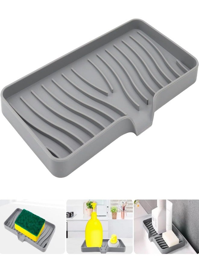 STORE 2508 Store2508 Silicone Kitchen Soap Tray, Kitchen Sink Tray Sponge Tray Dish Sponge Holder, Sink Caddy Organizer for Dish Soap Bottle, Soap Dispenser, Scrubber Brushes, Bathroom Soap Holder (1 Pc) - Image 1