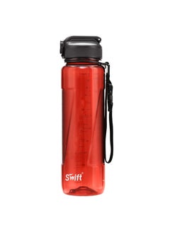 Swift 1L Sport Water Bottle with Lid Rope Portable Leakproof Outdoor Bicycle Shaker Fruit Tea Infuse Drink Space Cups For Water Plastic BPA Free, 1000ml Red  - Image 2