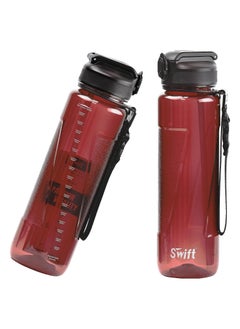 Swift 1L Sport Water Bottle with Lid Rope Portable Leakproof Outdoor Bicycle Shaker Fruit Tea Infuse Drink Space Cups For Water Plastic BPA Free, 1000ml Red  - Image 1
