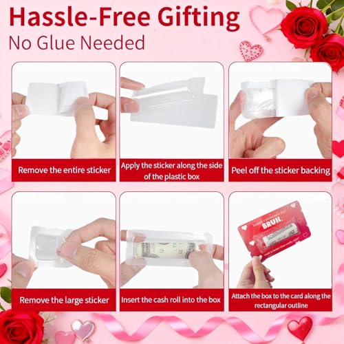 Jxueych 7 Pcs Valentine’s Day Money Holder Cards – Fun & Functional Gift Solution with Clear Blister Shell for Cash & Gift Cards - Image 4