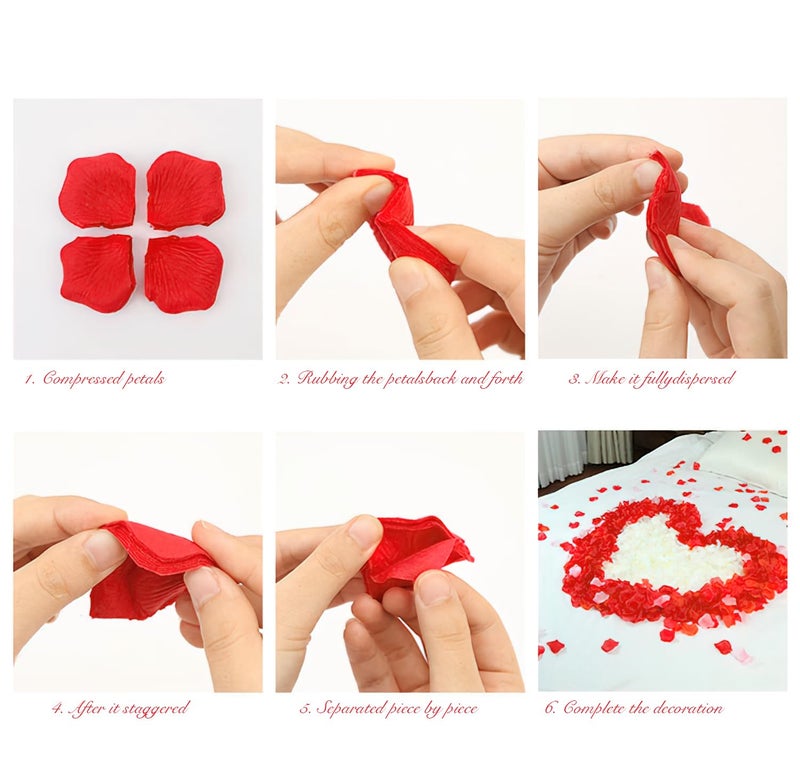 enttgo 1000 Pieces Artificial Silk Rose Petals Flower Decoration Wedding Party (Black) - Image 3