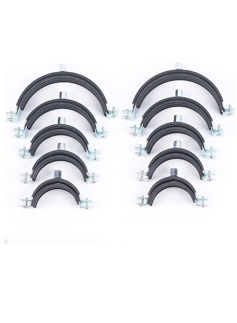Heavy Duty Adjustable Two-screw Pipe Galvanized Iron (GI) Clamp with Rubber Lined or Unlined for Wall Ceiling Mount Pipe Supports, Split Ring Hanger (3 Inch, Pack of 10)  - Image 2