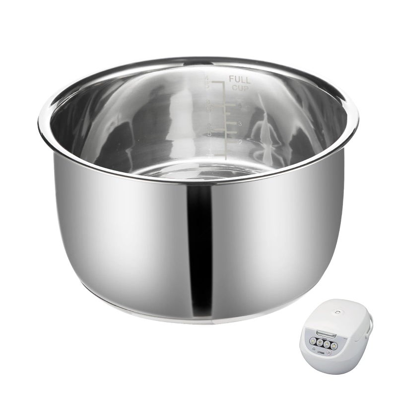 Eiszhjk Replacement Rice Cooker 55 Cup Inner Pot Only Compatible with Tiger JBVA10U Inner Pot 304 Stainless Steel Inner Bowl Durable Pots for MultiCookers Easy to Clean and Dishwasher Safe - Image 2