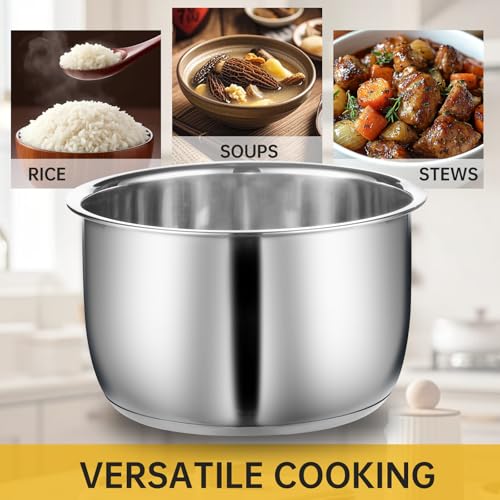 Eiszhjk Replacement Rice Cooker 55 Cup Inner Pot Only Compatible with Tiger JBVA10U Inner Pot 304 Stainless Steel Inner Bowl Durable Pots for MultiCookers Easy to Clean and Dishwasher Safe - Image 3