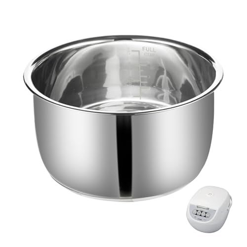 Eiszhjk Replacement Rice Cooker 55 Cup Inner Pot Only Compatible with Tiger JBVA10U Inner Pot 304 Stainless Steel Inner Bowl Durable Pots for MultiCookers Easy to Clean and Dishwasher Safe - Image 1