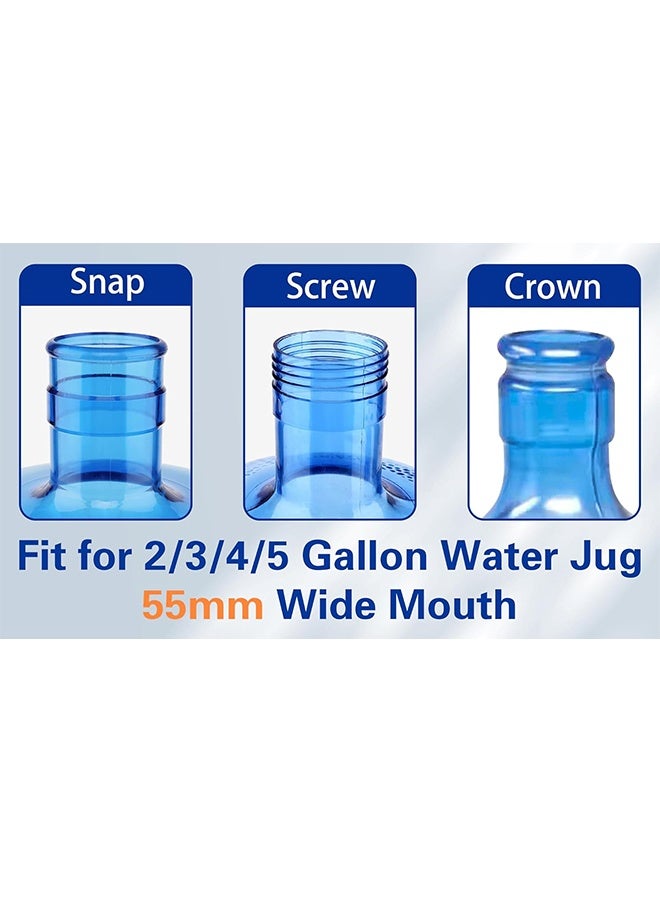 تودي جي هو 3 و 5 غالون ماء غطاء الإبريق، غطاء سيليكون قابل لإعادة الاستبدال، أغطية غير منسكبة للزجاجات لـ 55 ملم موزع مياه الزجاجات -عبوة من 3. - Image 2
