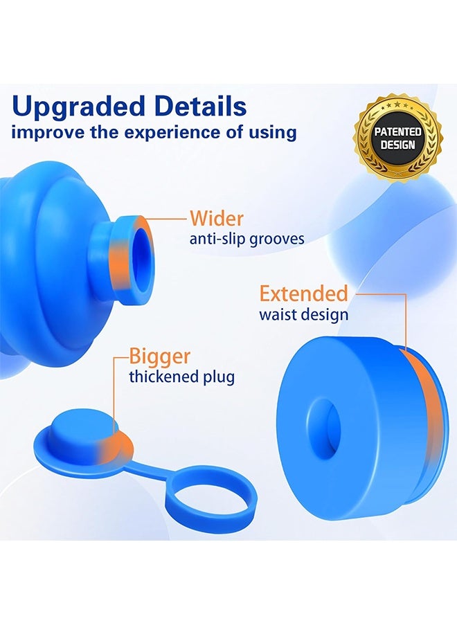 تودي جي هو 3 و 5 غالون ماء غطاء الإبريق، غطاء سيليكون قابل لإعادة الاستبدال، أغطية غير منسكبة للزجاجات لـ 55 ملم موزع مياه الزجاجات -عبوة من 3. - Image 3
