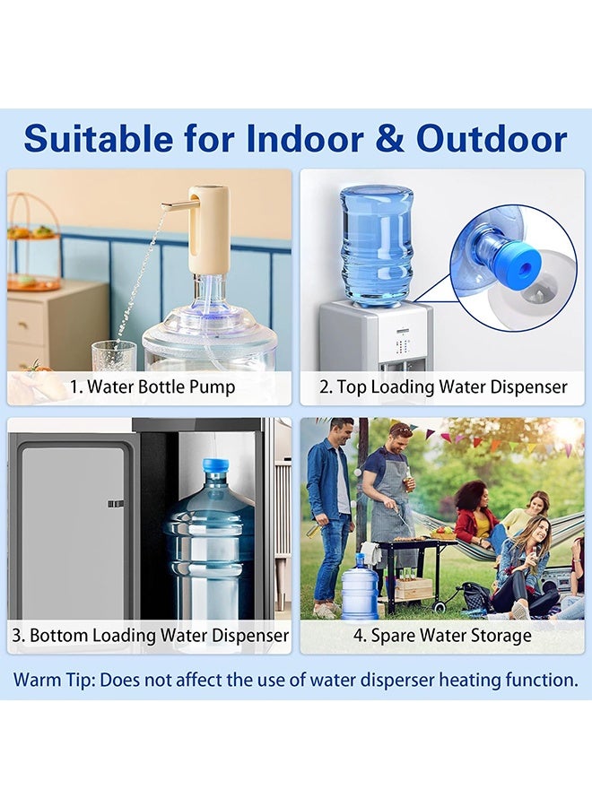 تودي جي هو 3 و 5 غالون ماء غطاء الإبريق، غطاء سيليكون قابل لإعادة الاستبدال، أغطية غير منسكبة للزجاجات لـ 55 ملم موزع مياه الزجاجات -عبوة من 3. - Image 5