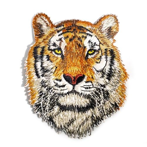 Riverbyland Iron On Patches Embroidered Tiger Pack of 2 - Image 1