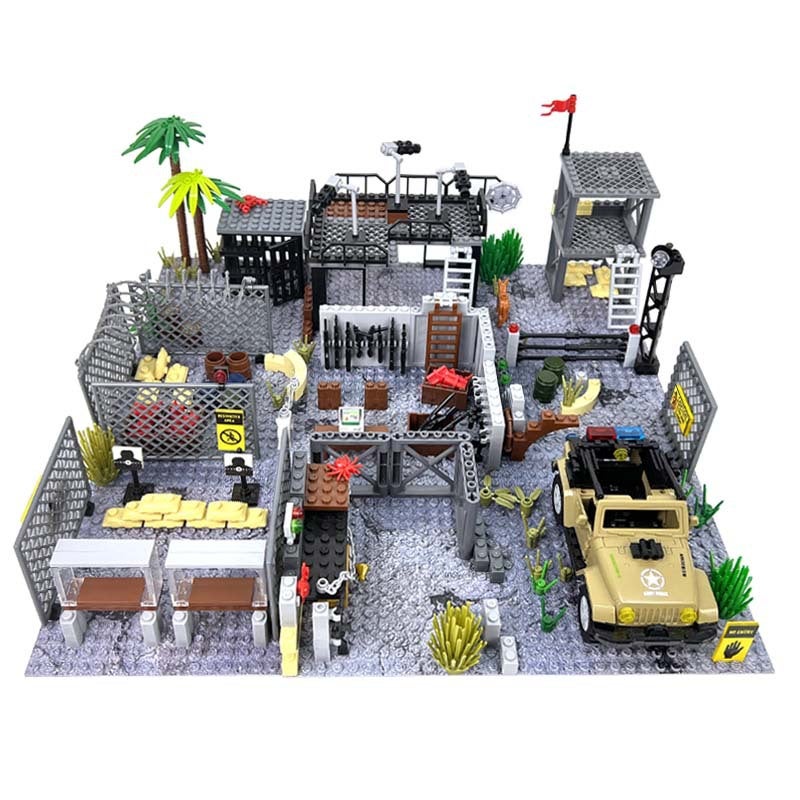 MOC Military Base Guard Post Shooting Range DIY Building Blocks Set - Image 1