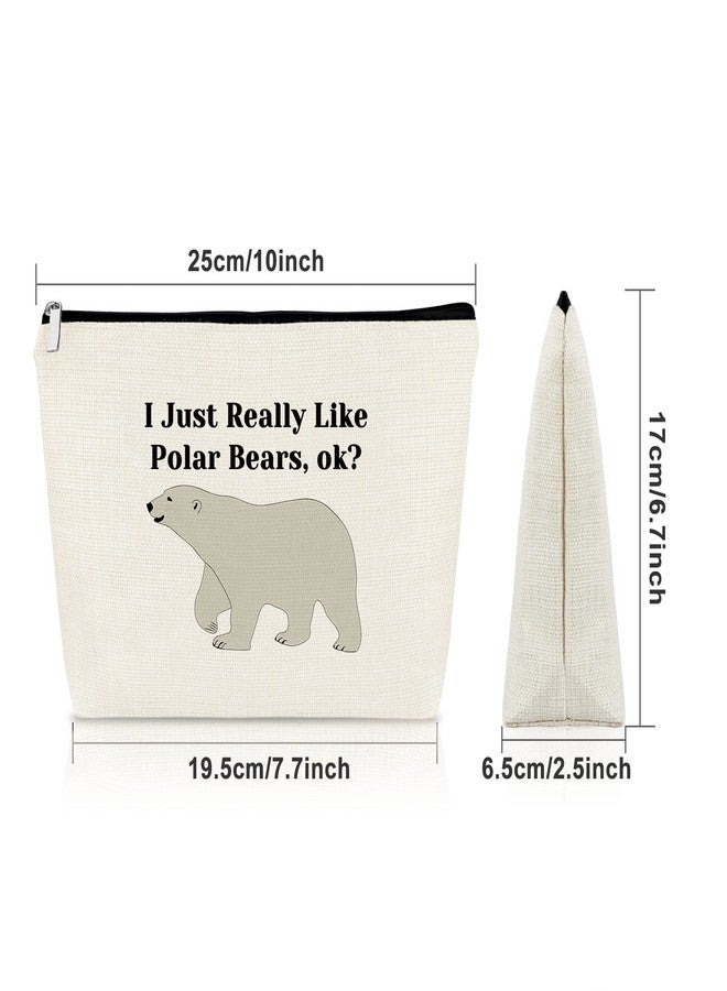 سازوو حقيبة مكياج Sazuwu Polar Bear هدية مثالية للنساء، حقيبة سفر أنيقة، هدية رائعة لمحبي الحيوانات، مناسبة لأعياد الميلاد، الكريسماس، وحفلات التخرج. - Image 3