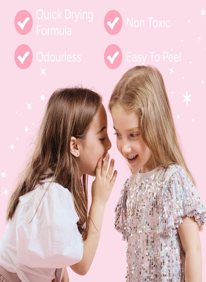 MISS NELLA collection PEACH SLUSHIE -Safe Special Peach glitter Nail Polish for Kids, Non-Toxic & Odor Free Formula for Children and Toddlers, Natural Water Based for Easy Peel Off - Image 2